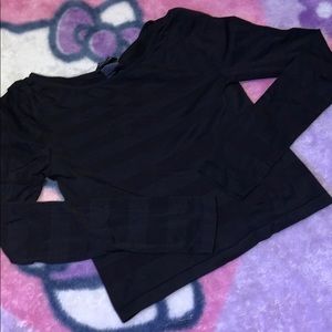 Bebe black striped long sleeve shirt